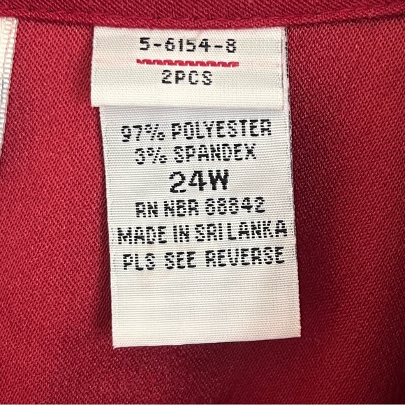 Women’s All American Button Front Tunic Top Embroidered Cranberry Moleskin 24W - Picture 6 of 11